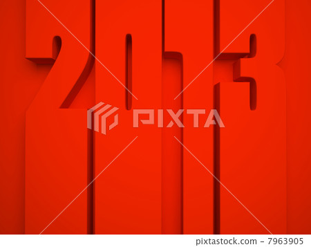 2013 year isolated on red background illustration 7963905