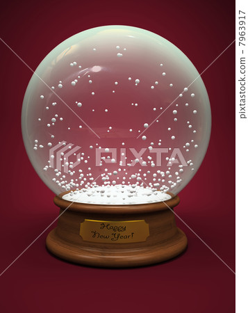 Empty snow globe isolated on red background Empty snow globe isolated on red background 7963917