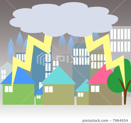Thunder which falls in downtown area Thunder which falls in downtown area 7964934