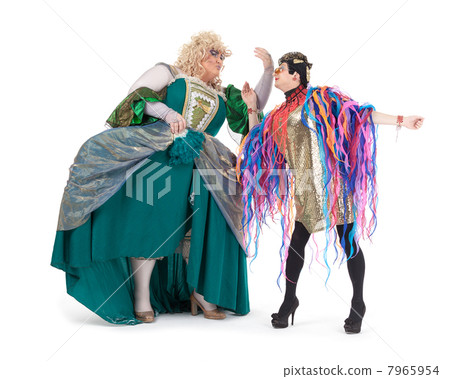 Two drag queens having fun performing together Two drag queens having fun performing together 7965954