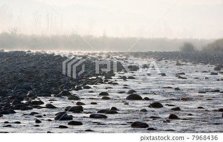 River flowing on rocks. 7968436
