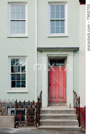 Red door and window. 7968708