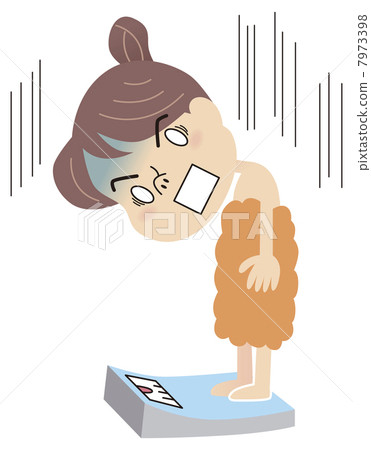 A housewife who is shocked by a scale A housewife who is shocked by a scale 7973398