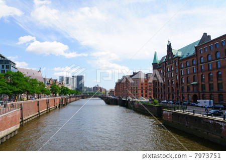 Germany Hamburg Harbor and Warehouse Town 7973751