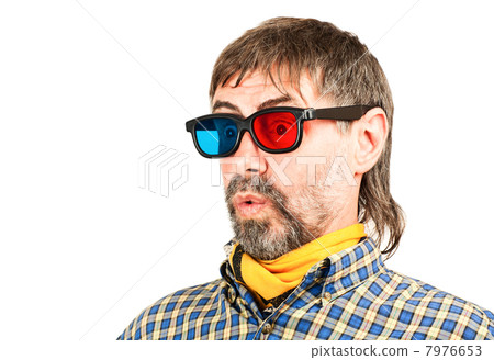 Surprised 3d spectator Surprised 3d spectator 7976653