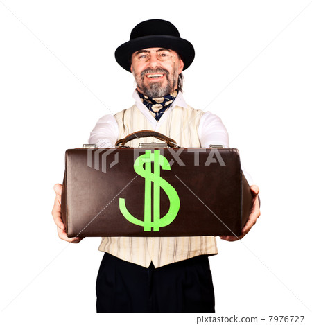 Senior businessman giving you money bag Senior businessman giving you money bag 7976727