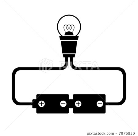 Serial connection of mini light bulbs - Stock Illustration