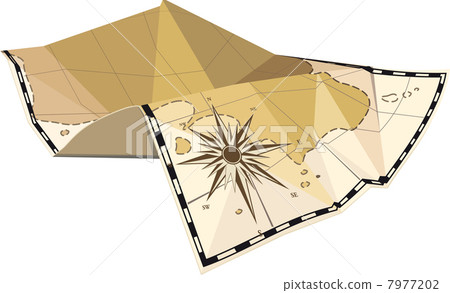 folded map with wind rose 7977202