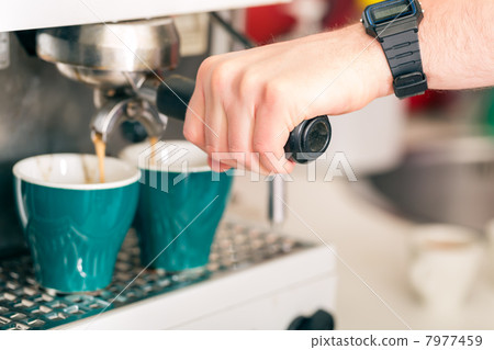 Coffeeshop - barista presents coffee Coffeeshop - barista presents coffee 7977459