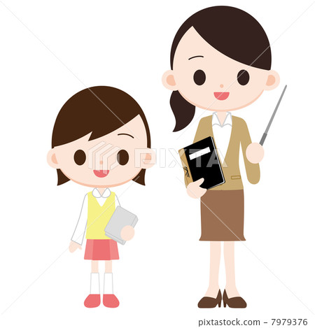 Elementary school girl and female teacher Elementary school girl and female teacher 7979376