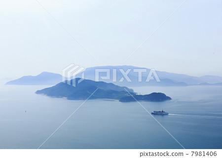 View from Shodoshima pile rocks Views on the islands of Kojusima and Toshima 7981406