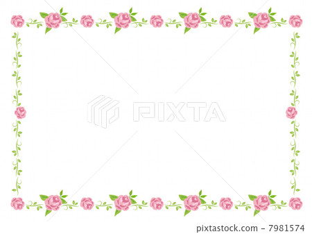 Rose frame pink - Stock Illustration [7981574] - PIXTA