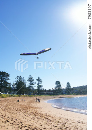 藍天和懸掛式滑翔機 7983197