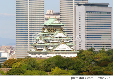 大阪城堡建築背景 7984726