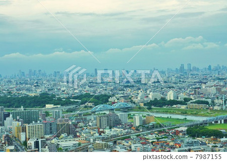 Landscape with a river · Tamagawa river upstream direction wishing for the city center building group beyond the Maru Koibashi · Musashi Kosugi Highway from the high place Landscape with a river · Tamagawa river upstream direction wishing for the city center building group beyond the Maru Koibashi · Musashi Kosugi Highway from the high place 7987155