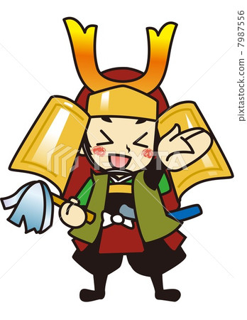 A young warlord samurai hoops and tears his eyes 7987556