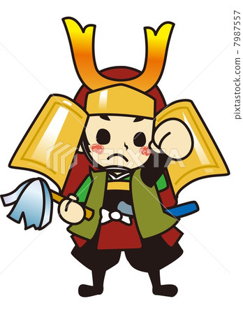 A young warlord samurai wearing eyes and goo 7987557