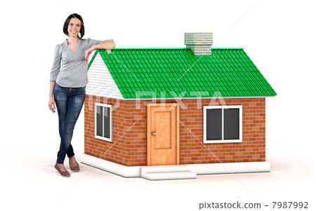 Girl near a house 7987992