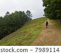 Climbing path (Seven Ishiyama - stone ridge in the cloud division) and two climbers 7989114
