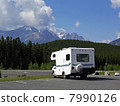 Camper at mountain resort Outdoor at Canadian Rocky Mountains 7990126