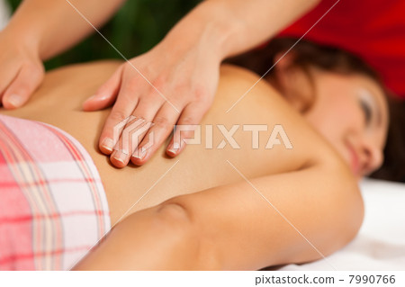 Wellness - woman getting massage in Spa Wellness - woman getting massage in Spa 7990766
