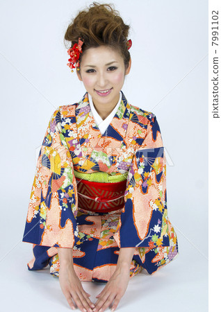 A beautiful woman who came kimono 7991102