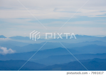 The sea of clouds desirous from the summit of Nikko Shirane volcano The sea of clouds desirous from the summit of Nikko Shirane volcano 7991817
