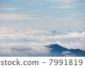 The sea of clouds desirous from the summit of Nikko Shirane volcano 7991819