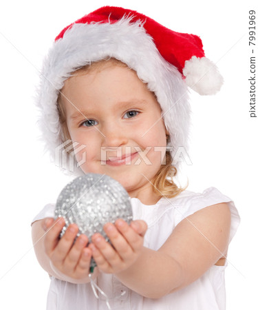 Little girl with christmas ball Little girl with christmas ball 7991969