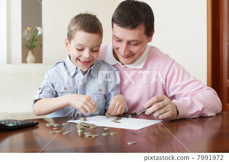 Father training the son to the finance Father training the son to the finance 7991972