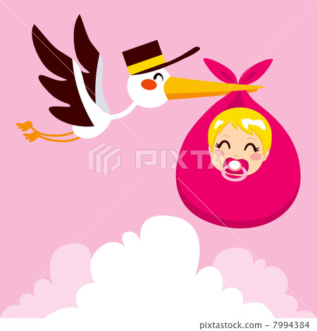 Baby Girl Delivery Stork Baby Girl Delivery Stork 7994384