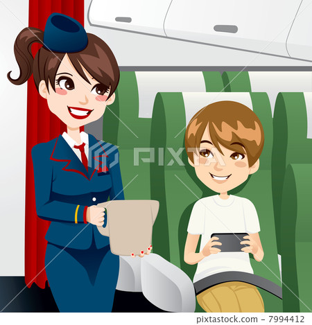 Stewardess Serving Water 7994412