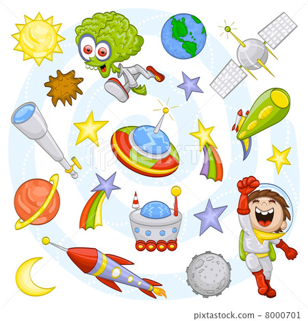 Cartoon outer space set Cartoon outer space set 8000701