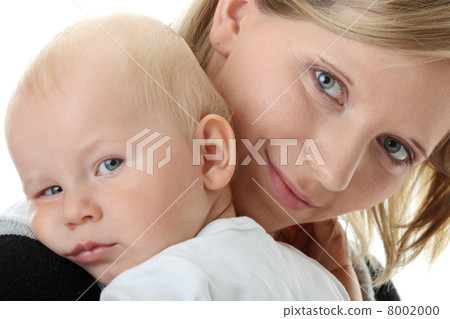 A mother and her tired cute baby boy 8002000