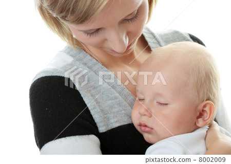 A mother and her tired cute baby boy A mother and her tired cute baby boy 8002009