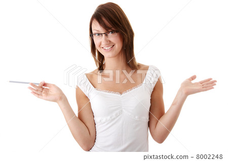 The young beautiful student on a white background The young beautiful student on a white background 8002248