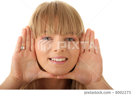 Young woman frame her face Young woman frame her face 8002273