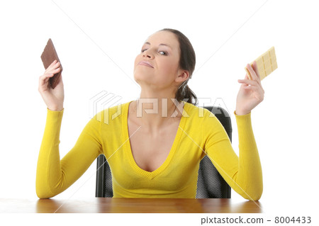 Eating dark and whitechocolate Eating dark and whitechocolate 8004433