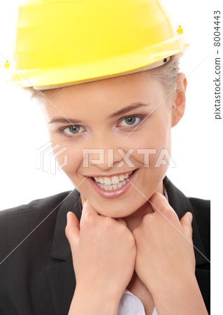 Confident female worker in helmet Confident female worker in helmet 8004443