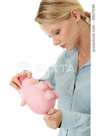 Woman with piggy bank Woman with piggy bank 8007096