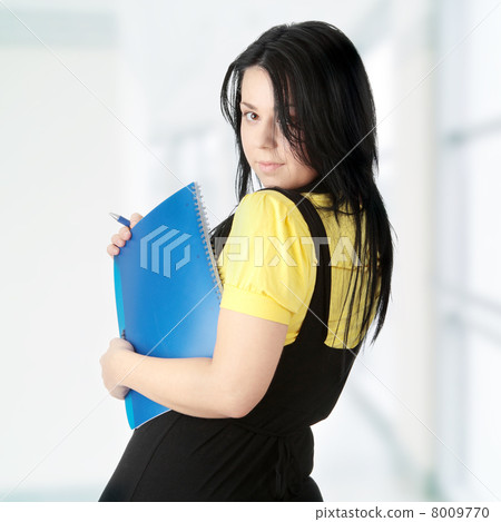 Young corpulency student woman Young corpulency student woman 8009770