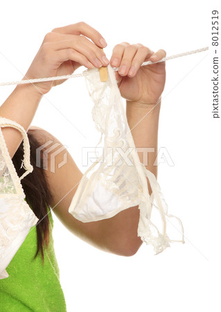 Woman hanging sexy lace lingerie 8012519