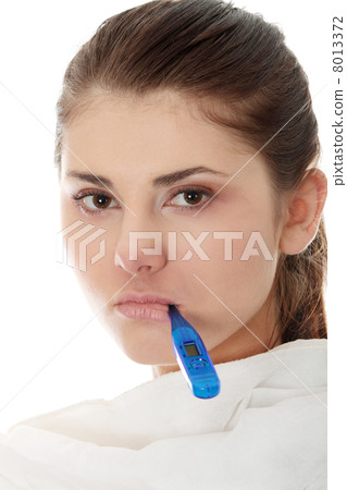 Young female having fever 8013372