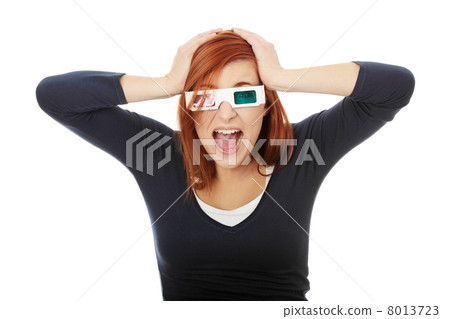 Woman in 3d cinema glasses 8013723