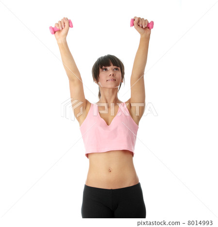 Beautiful young woman doing exercise 8014993