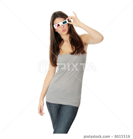 Woman with 3d glasses 8015519