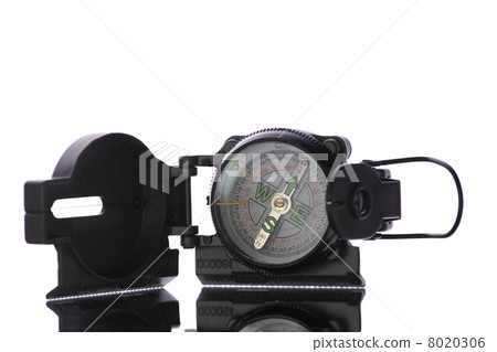 Brass compass isolated on white background 8020306