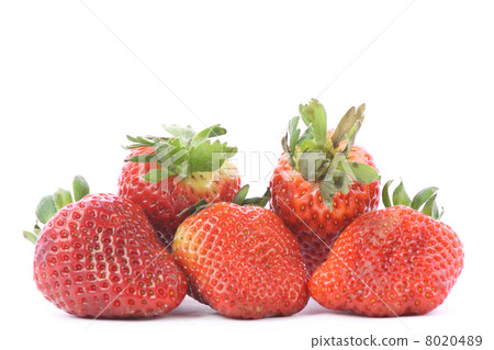 Strawberries over white background Strawberries over white background 8020489