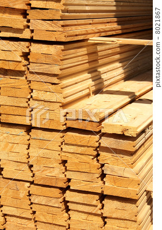 Wooden boards in a warehouse Wooden boards in a warehouse 8021867