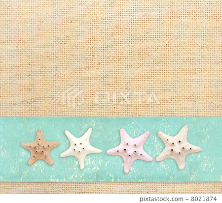 Starfishes on canvas texture 8021874